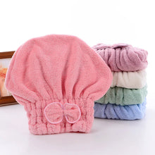 Carregar imagem no visualizador da galeria, Touca de toalha  para cabelos secos anti-frizz Microfiber após banho.