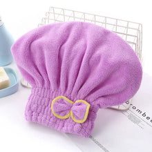 Carregar imagem no visualizador da galeria, Touca de toalha  para cabelos secos anti-frizz Microfiber após banho.