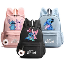 Carregar imagem no visualizador da galeria, Disney-Mochila Lilo e Stitch para meninas e meninos, mochilas escolares casuais
