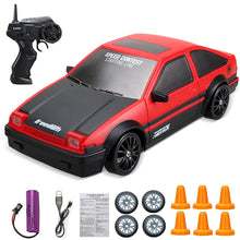 Carregar imagem no visualizador da galeria, Brinquedo controle remoto ae86 modelo gtr veículo