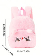 Carregar imagem no visualizador da galeria, Mochila de pelúcia bonito com gato bordado para crianças | Mochila escolar, jardim de infância