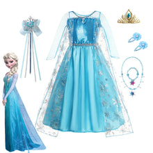 Carregar imagem no visualizador da galeria, Menina neve rainha elsa crianças trajes