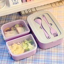 Carregar imagem no visualizador da galeria, Kawaii Portable Lunch Box For Girls School Kids Plastic Picnic Bento Box Microwave Food Box With Compartments Storage Containers
